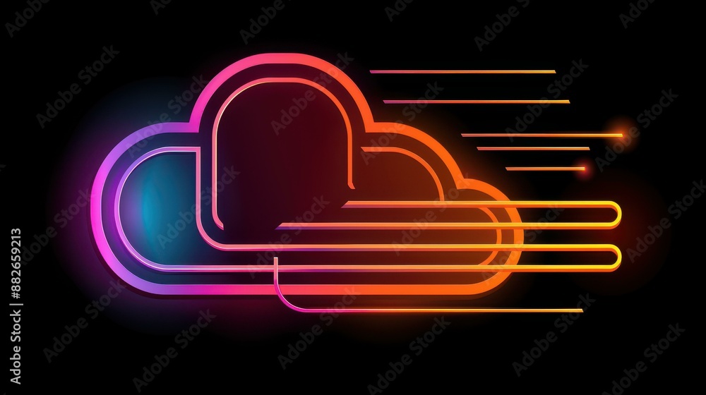 Poster cloud technology background for digital web concept.