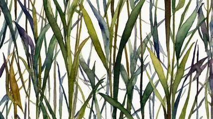Fototapeta premium Watercolor painting: Minimalist abstract interpretation of stems, exploring their verticality and strength