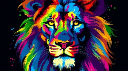 Vibrant lion graphic perfect for tshirt printing