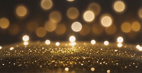 A luxurious design featuring reflective gold glitter against a soft, blurred background, ideal for adding a touch of sparkle and elegance
