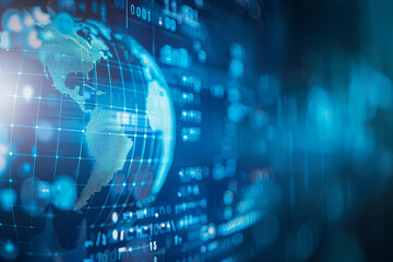 Obraz premium Background with a globe and digital technology