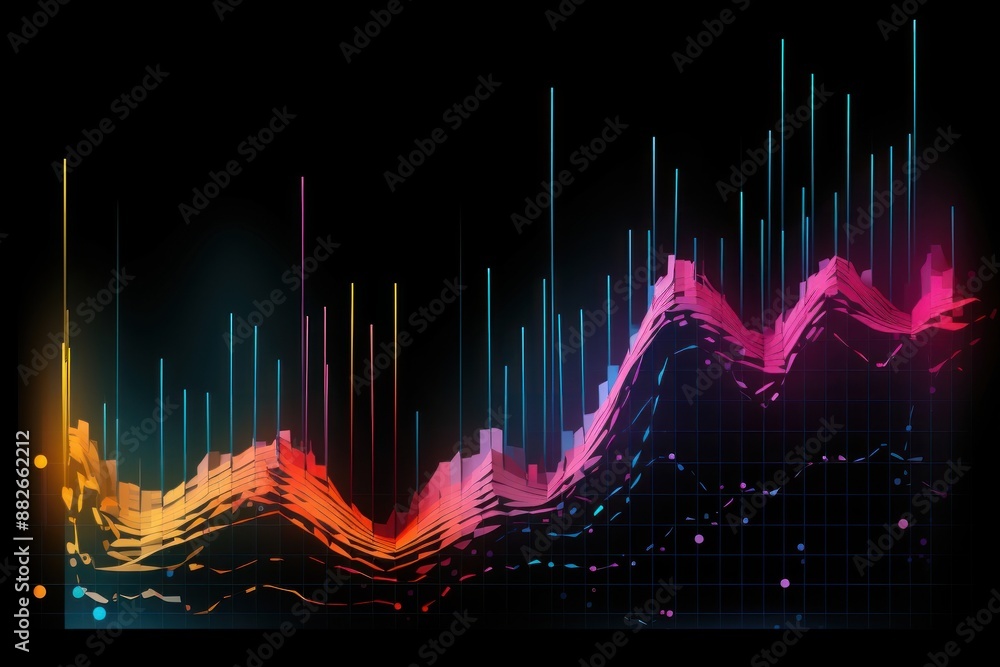 Poster backgrounds chart line illuminated.