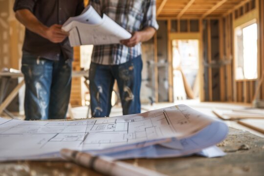 Construction Plans and Workers.