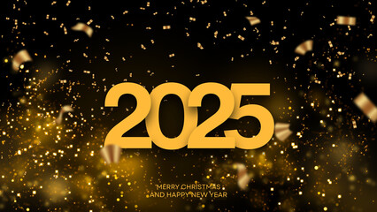 Brown And Gold Illustration Welcome New Year 2025 - 01