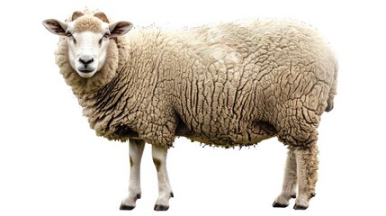 Fototapeta premium A sheep isolated on a white background
