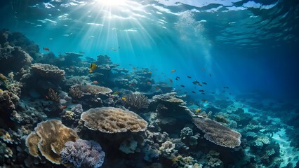 Obraz premium Underwater coral reef on the red sea, AI Generated