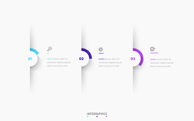 Vector Infographic label design template with icons and 3 options or steps. Can be used for process diagram, presentations, workflow layout, banner, flow chart, info graph.