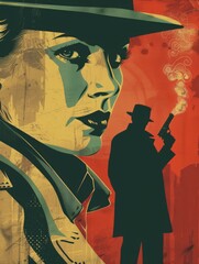 Vintage classic detective and spy movie poster