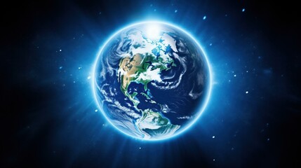 Captivating depiction of a solitary, colorful world amid the boundless vastness of space.