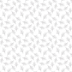 Empty branches and twigs on a white background. Winter leafless stems seamless pattern in pastel color