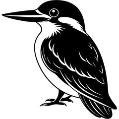 A Kingfisher Silhouette Vector illustration isolated on white