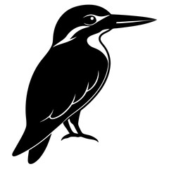 A Kingfisher Silhouette Vector illustration isolated on white