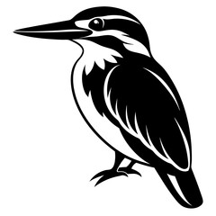 A Kingfisher Silhouette Vector illustration isolated on white