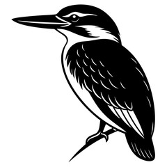 A Kingfisher Silhouette Vector illustration isolated on white
