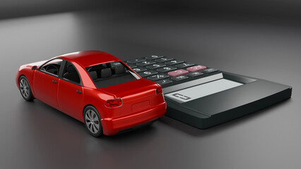 car tax payment, car lease, car purchase, 3d illustration