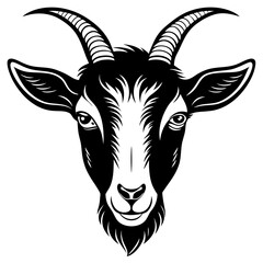 Goat head silhouette vector illustration 