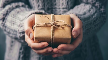 Hands holding a beautifully wrapped gift, symbolizing thoughtfulness and care in a heartfelt gesture