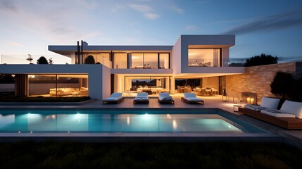 Woman lying in bed with blue sheets and a peaceful expression