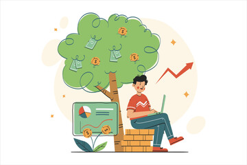 Growth Investment Vector Illustration