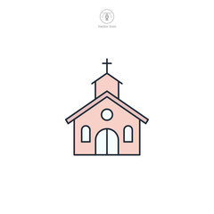 Church Icon symbol vector illustration isolated on white background