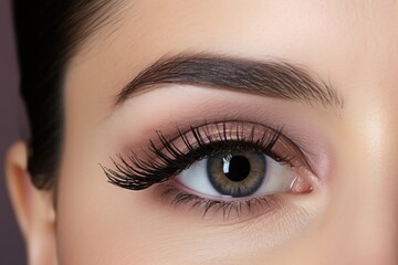 Obraz premium A woman with a brush using makeup on her eyes cosmetics adult skin.