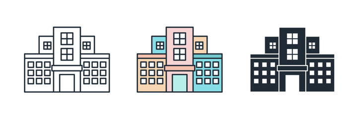 Fototapeta premium Hospital building Icon symbol vector illustration isolated on white background