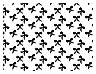 cute black ribbon in black color background seamless pattern