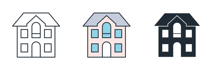 Real Estate Building Icon symbol vector illustration isolated on white background