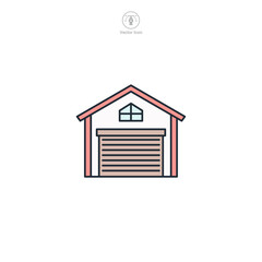 Warehouse Icon symbol vector illustration isolated on white background