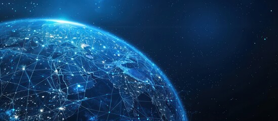 Obraz premium Global Network Connections: A Digital Earth