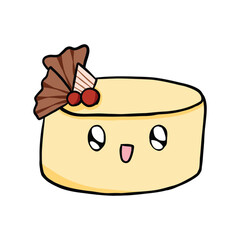 cute kawaii cake chibi illustration