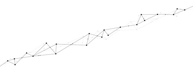 Minimalist Network polygonal connect lines and dots background template. Technology data transfer server global system graphic vector.	
