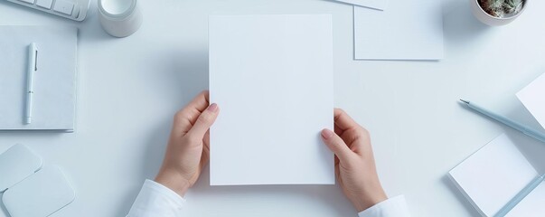 Blank mock up of a single-sided flyer, plain white background, no text or images, perfect for showcasing custom promotional content