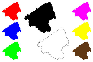 Elbasan County (Republic of Albania) map vector illustration, scribble sketch Elbasan map