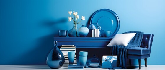 Still Life with Blue Decorative Objects