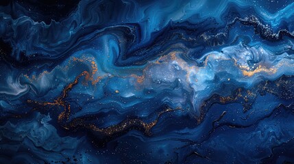 Fototapeta premium Abstract blue marble background Fantasy fractal texture