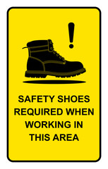 ISO mandatory safety wear foot protection chemical boot,personal protective equipment PPE sign.Notice Use Steel Toe Shoes. Mandatory safety shoes symbol. Caution,Safety shoes must be worn in this area