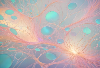 Ethereal Synapses. Pastel Neural Network. Beautiful adumbration background