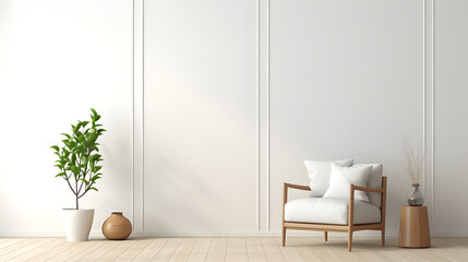 Minimalist Living Room with Plant and Chair