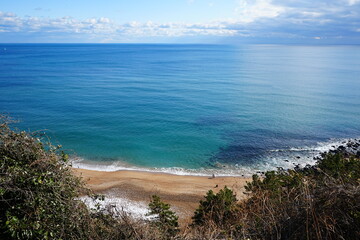 winter seascape from seaside cliff
