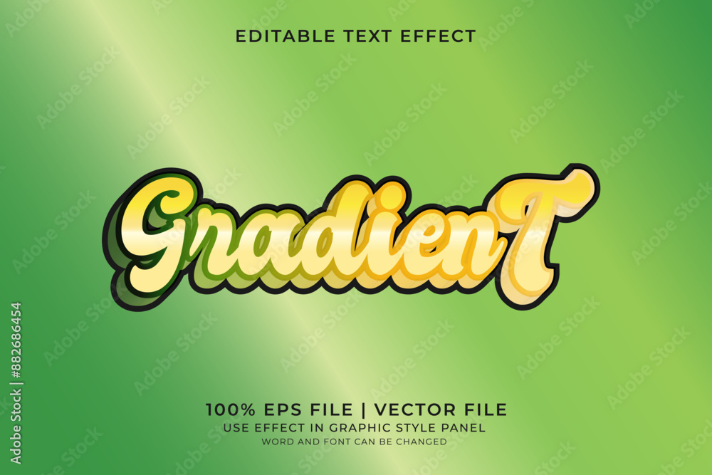 Poster gradient text effect editable vector