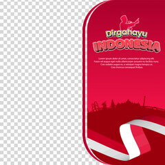 Indonesia happy independence day social media template