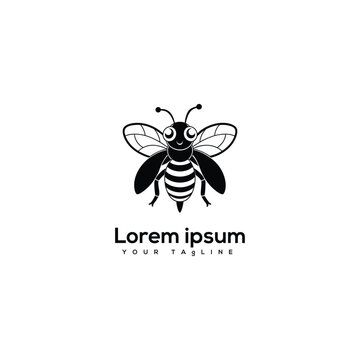 Bee charater simple mascot logo
