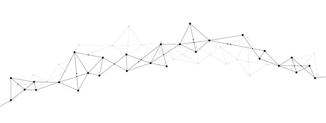 Abstract network polygonal connect lines and dots background template. Technology data transfer server global system graphic vector.