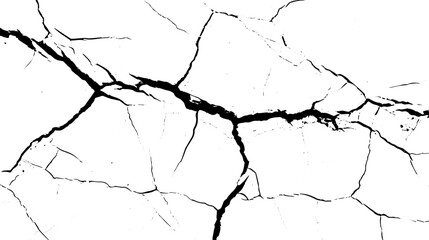 Sketch crack texture. Ground cracks, breaks on land surface from earthquake. old wall background crack vector.