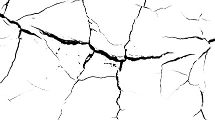 Sketch crack texture. Ground cracks, breaks on land surface from earthquake. old wall background crack vector.