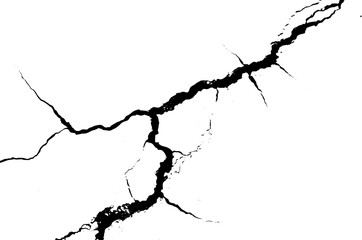 Sketch crack texture. Ground cracks, breaks on land surface from earthquake. old wall background crack vector.