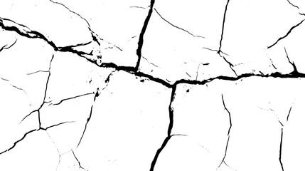 Sketch crack texture. Ground cracks, breaks on land surface from earthquake. old wall background crack vector.