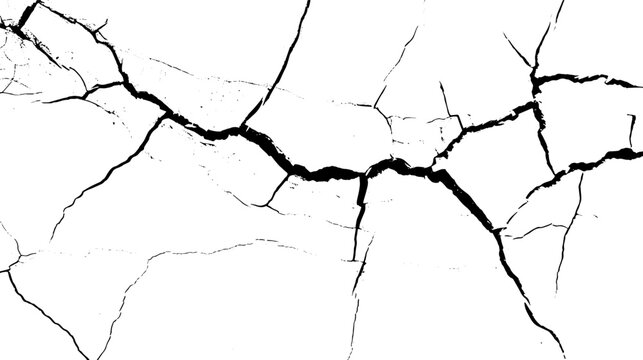 Earth cracks texture on isolated vector background. black lightning bolts. Earth crack.	