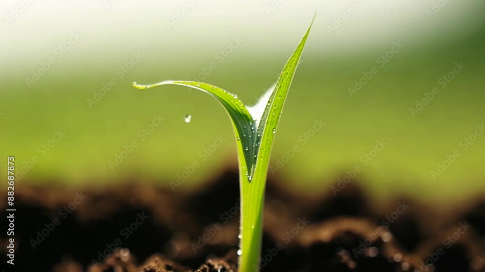 Poster seedling emerging from soil generative ai
